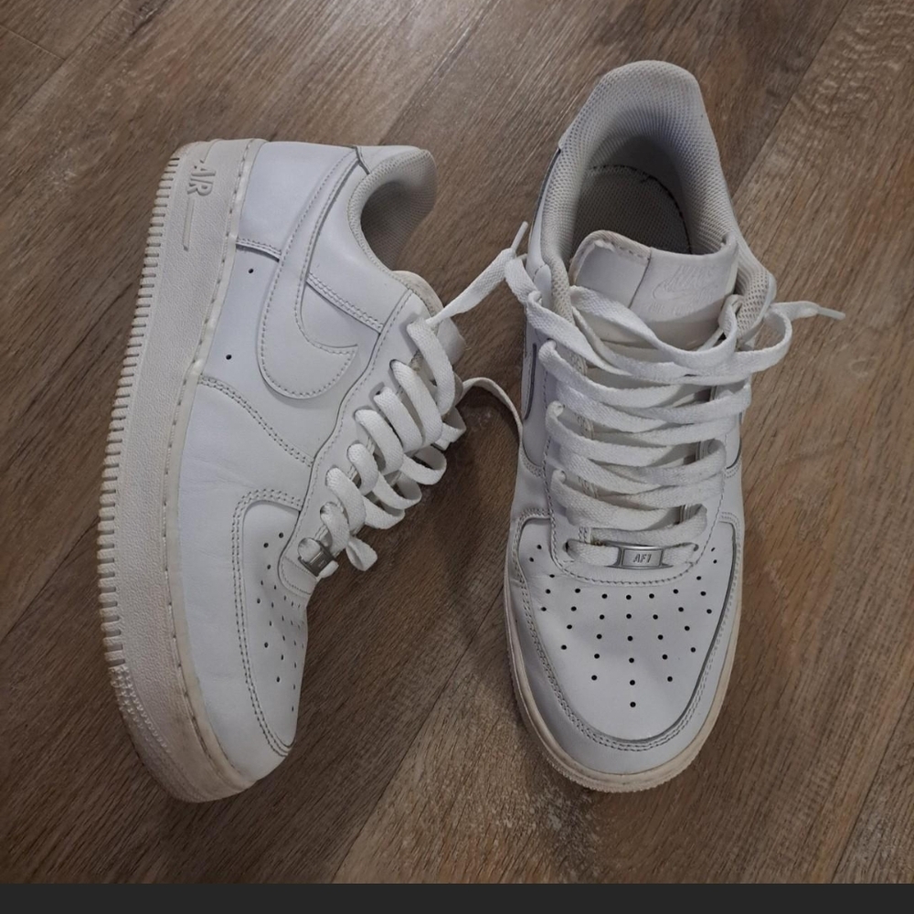 Nike Air Force 1 White On White Sneakers Men's Size 9 or Women's Size 10.5
